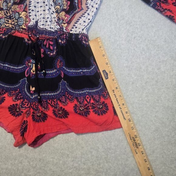 Angie Red and Black Patterned Romper - Picture 9 of 16